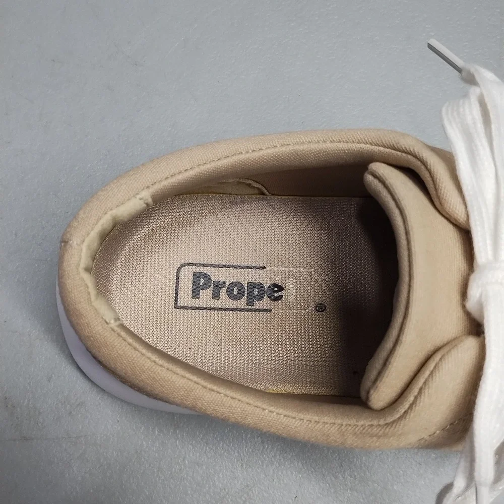 Propet Flicker Sneakers Womens US 10 Brown White Upper Canvas Lace‎ Up WAA192C